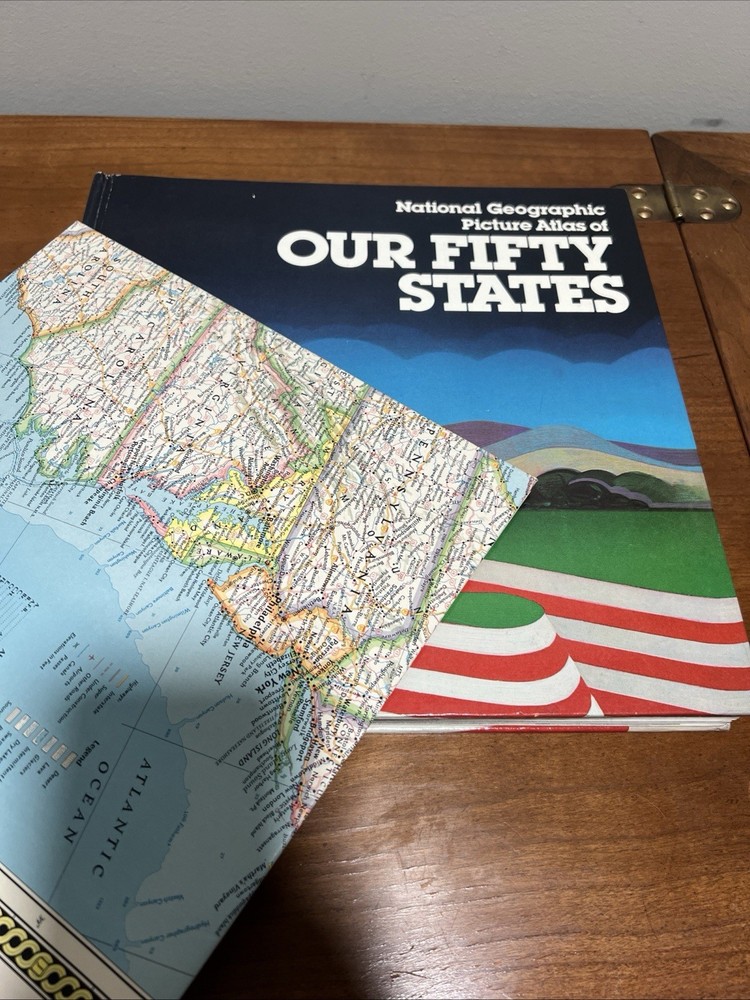 National Geographic Picture Atlas of Our Fifty States 1978 Vintage with Map