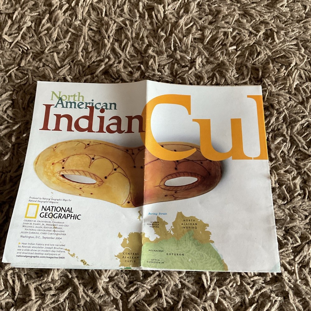 National Geographic North American Indian Cultures Map & Poster, 2004