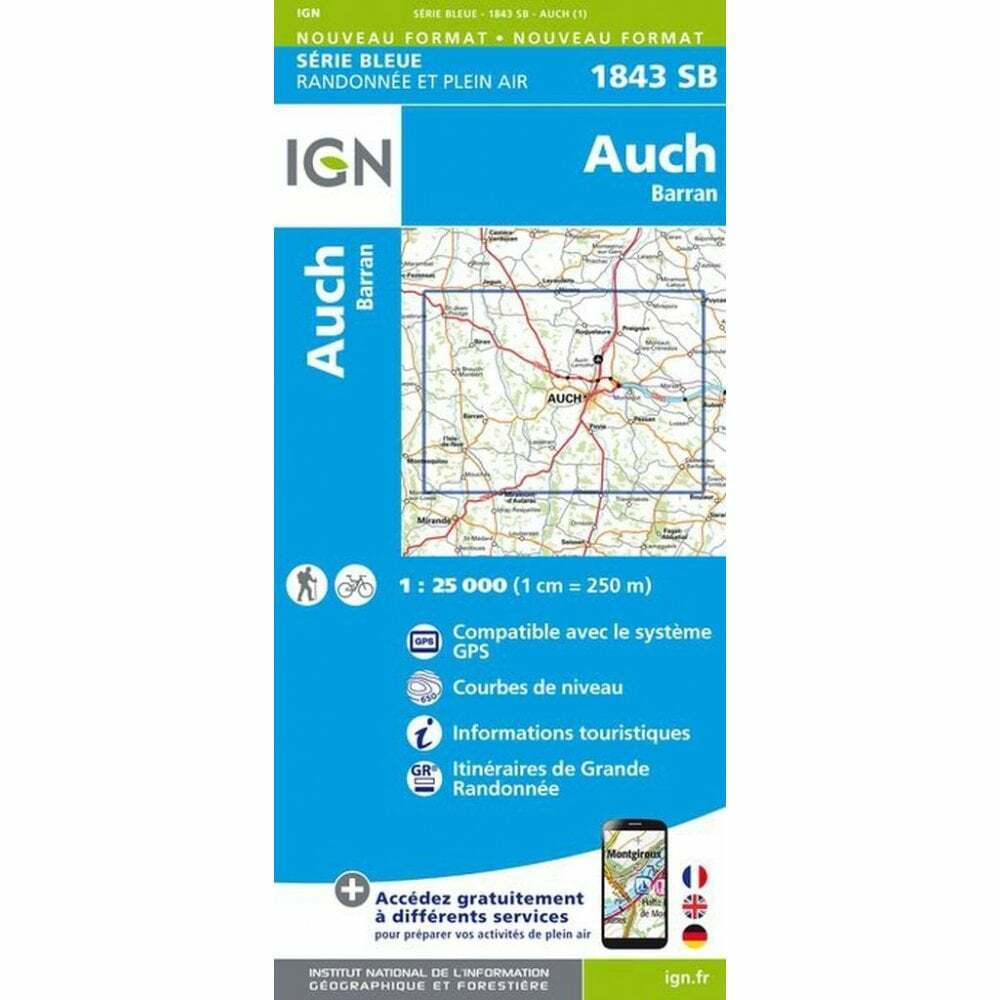 France 1:25K map 1843SB – Auch / Barran map