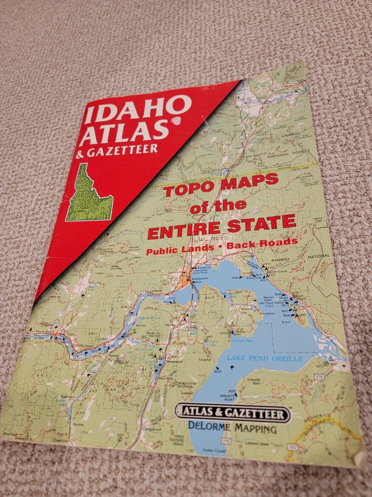 Idaho Atlas & Gazetteer 1992 Topo Maps Of State First Edition, Second Printing