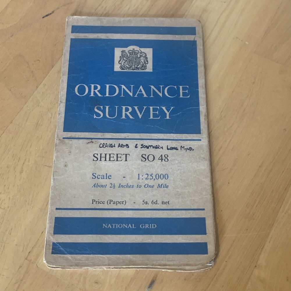 Vintage Ordnance Survey Map Sheet SO48 Shropshire 1:25000 OS Map