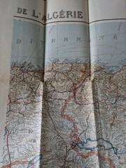 Cartes Tirade, Vintage French Map of Algeria. c1950s. Large Paper Map. Africa