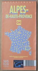 IGN Département/Routière cartes/map 04 Alpes-de-Haute-Provence 1:125K (ref2936)