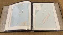 Vintage US GOVT. Ring binder with 138 geographical World Map cards 10”x8”#STA
