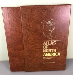 HUGE 1985 National Geographic Atlas North America Hardcover Book with Slipcover