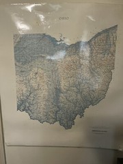 Ohio Shaded Relief Laminated Wall Map by Raven Maps & Images, 1991, 47″ x 44″