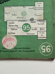Vintage Carte Michelin Paper Map.no 95, Environs De Paris, 1950’s approx