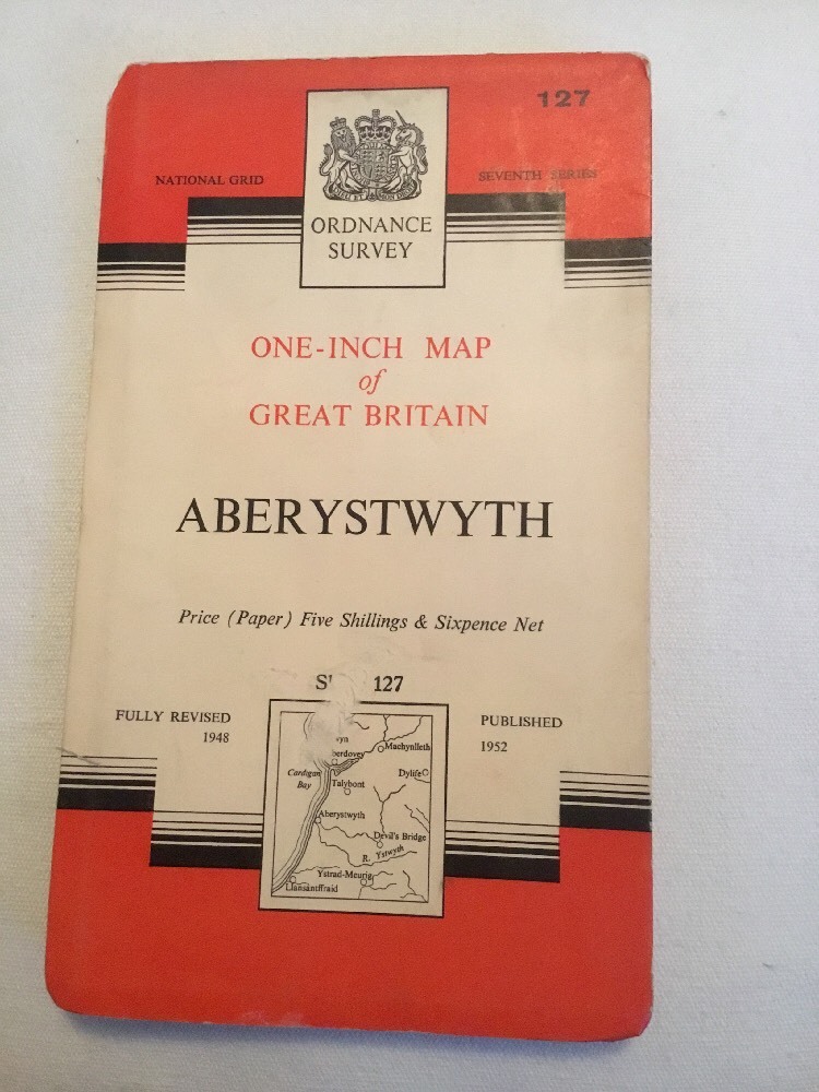 1960 Ordnance Survey Seventh Series One Inch Aberystwyth Map Sheet 127