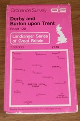 ORDNANCE SURVEY SHEET MAP DERBY & BURTON UPON TRENT SHEET 128 NO RIPS TEARS