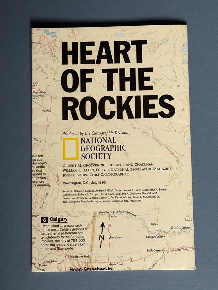 Heart of the Rockies, National Geographic, Map & Poster, 1995