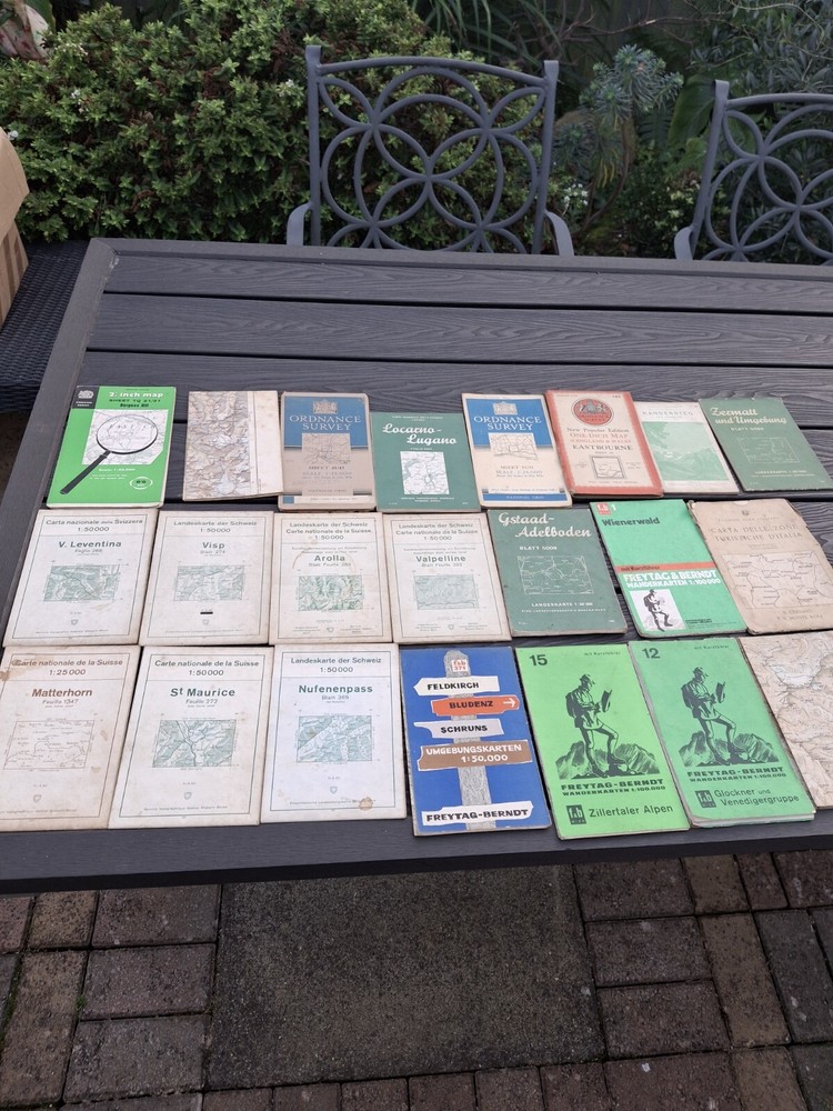 Vintage World Travel Maps Joblot 22 Various Countries