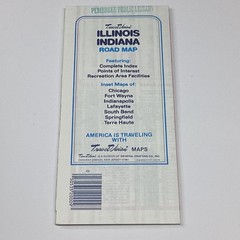 TravelVision Illinois Indiana Road Map Colorful Folded Travel Map