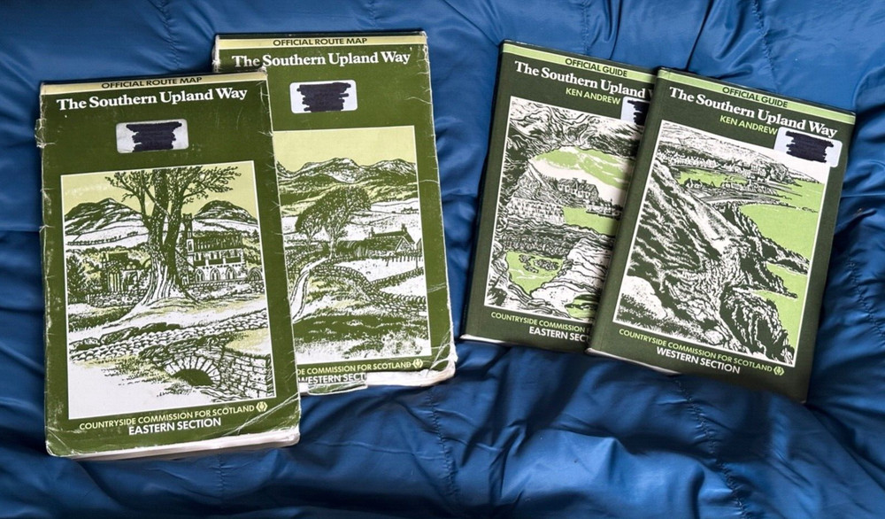 Southern Upland Way 2 x Maps & Official Guides. by Ken Andrew. 1984