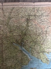 1930s Bartholomew’s revised half-inch Map of NEW FOREST isle Of Wight
