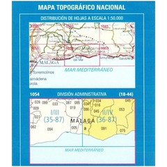 Spain map 1054-II/IV: Nerja hiking walking topographic 1:25K