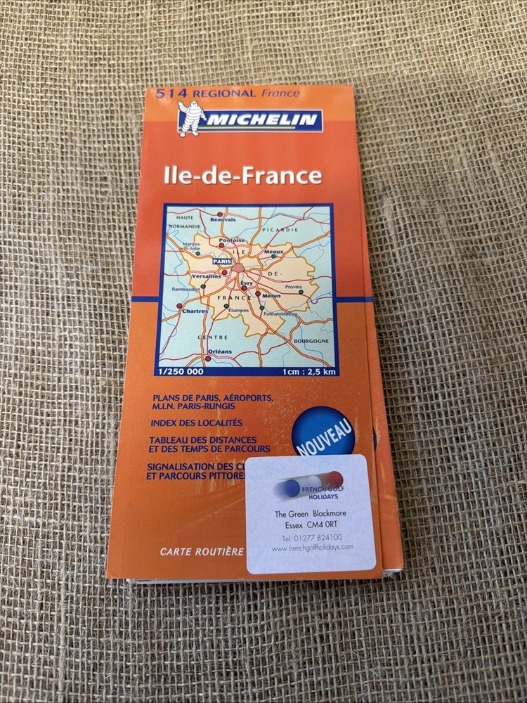 Michelin Map ile-de-France No 514 Fold Out Map French Language