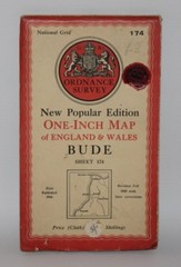 Ordnance Survey – One Inch Cloth Map – Bude – Sheet 174 – 1946