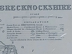ANTIQUE ENGRAVED MAP BRECKNOCKSHIRE J. ARCHER AUTHENTICATED C. 1835 FRAMED