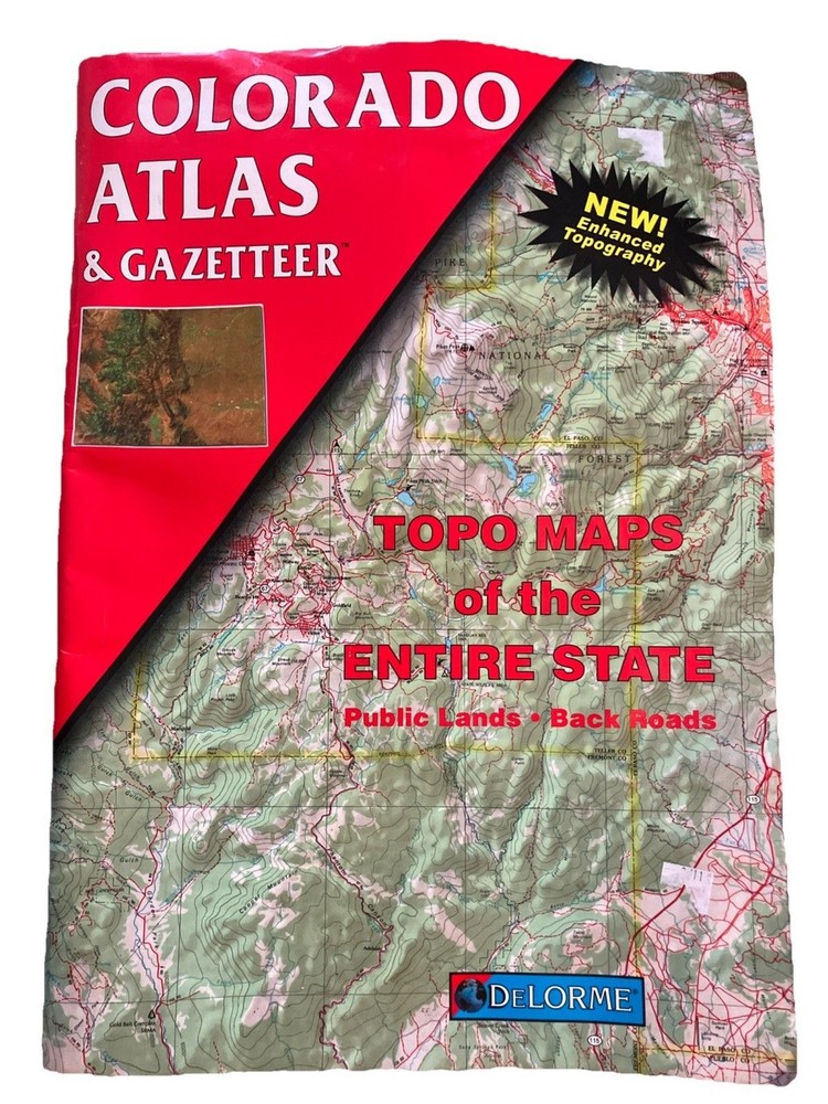 Colorado State Atlas & Gazetteer Topo Maps GPS Grids Third Edition 1998