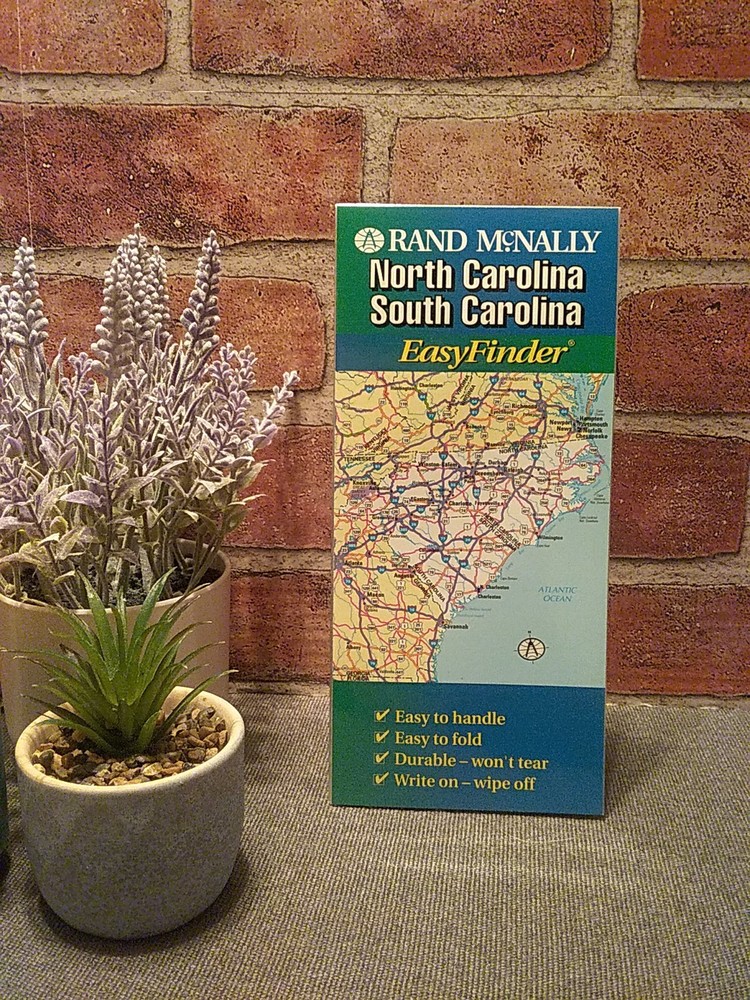 Vtg 2003 RAND MCNALLY EASYFINDER North & South Carolinia Laminated Map NEW!