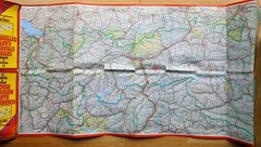 F&B 1971 WEST AUSTRIA No. 3 COLOURED CONTOURED PAPER MAP with INDEX 1:300 000
