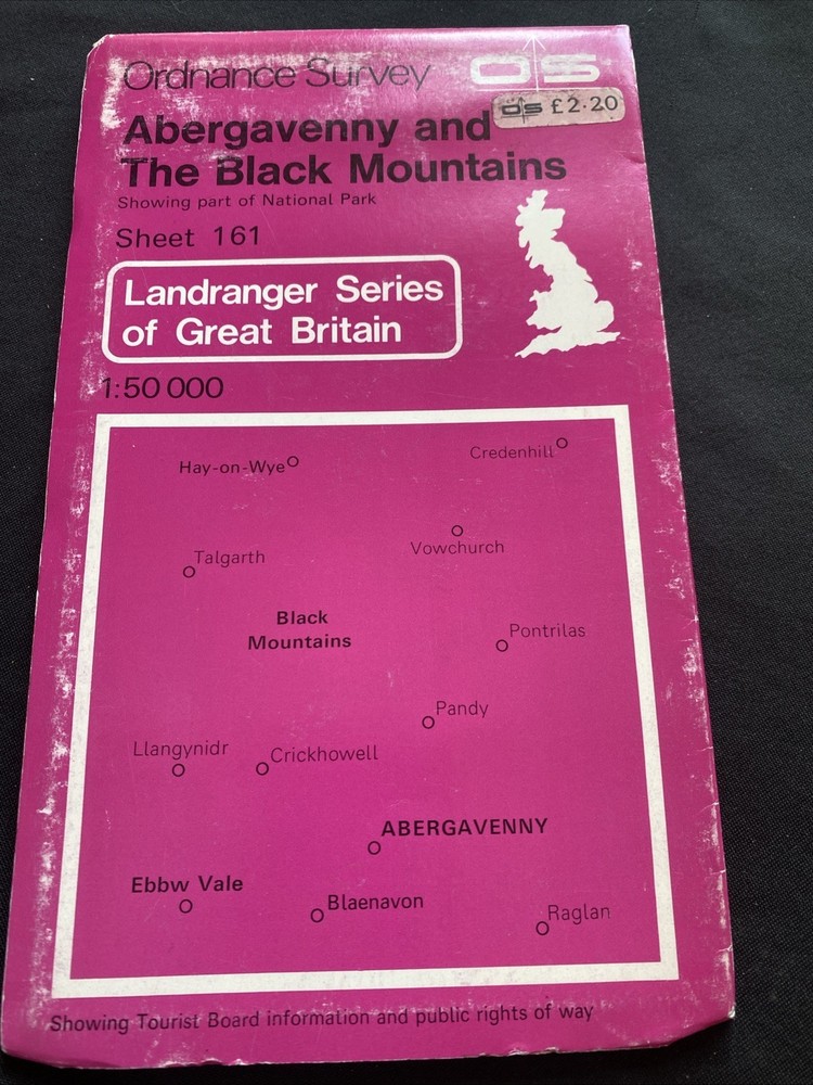 Abergavenny & The Black Mountains Ordnance Survey OS Landranger Map #161 (1224)