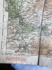 Vintage John Bartholomew Tourist & Cycling Map Mounted On Cloth Harrogate Dales