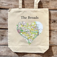 OS Map Premium Canvas Tote Bag – The Broads (General merchandise)