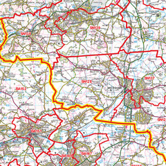 (G54) Map of Swindon SN Postcode Sectors, Poster of Swindon Postcodes