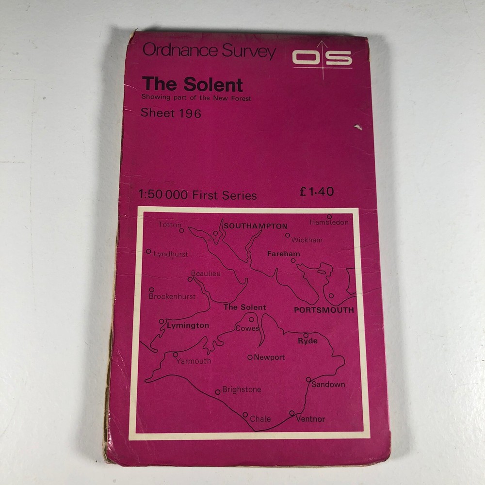 ORDNANCE SURVEY 1:50000 FIRST SERIES 196 THE SOLENT