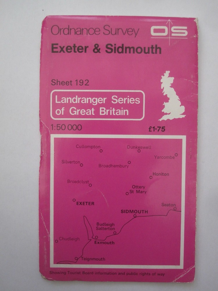 OS 1:50,000 Landranger Sheet 192 Exeter & Sidmouth 1974