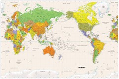 Map of The World Wall Chart Home Mural Office Print Art Poster Decor 61x91cm