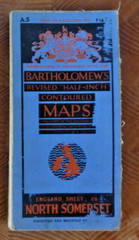 Bartholomews Cloth Map North Somerset Sheet 28 Bristol Bath Shepton Mallett