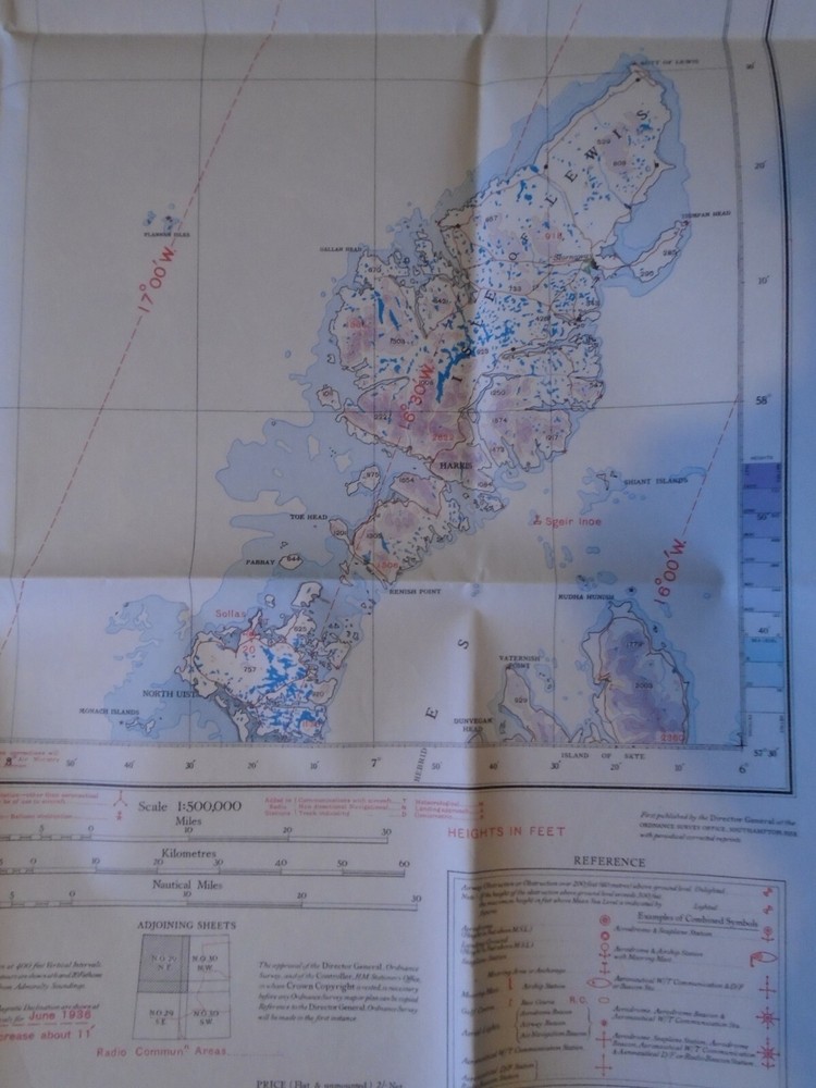 Ordnance Survey Aeronautical map, Hebrides (North) Sheet NO 29 NE 1938