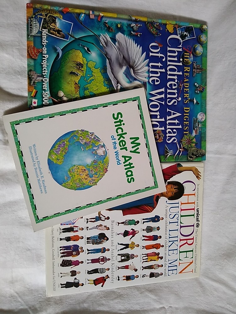 Reader Digest Children’s Atlas of World, Sticker Atlas, Children Like Me Books