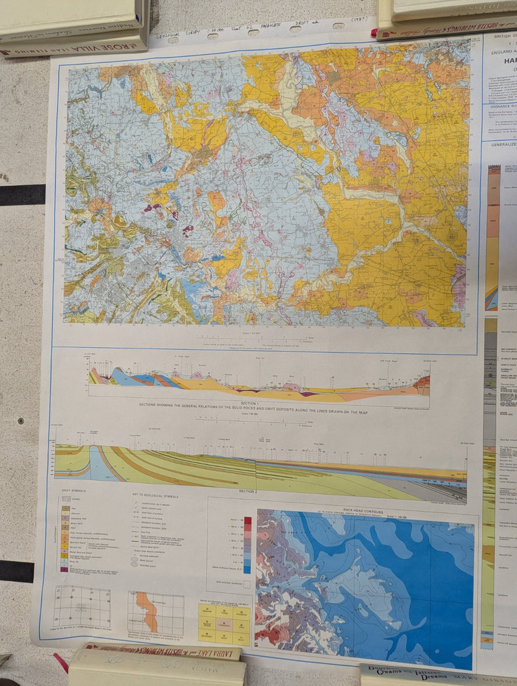 Geological Survey Map of Great Britain: Harrogate Drift Edition