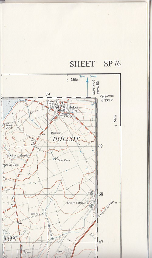 Ordnance Survey 1:25,000 First Series Map Sheet SP 76 Northampton (North)