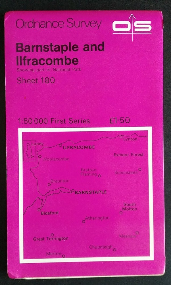 Ordnance Survey First Series Map, Sheet 180: Barnstaple and Ilfracombe (1974).