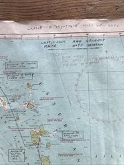 Vintage Eastern Caribbean Yachting Charts With Annotations Of A Voyage