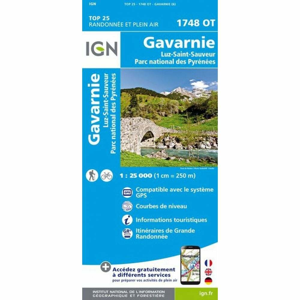 France 1:25K map 1748OT – Gavarnie / Luz-Saint-Sauveur / PNR des Pyrénées map