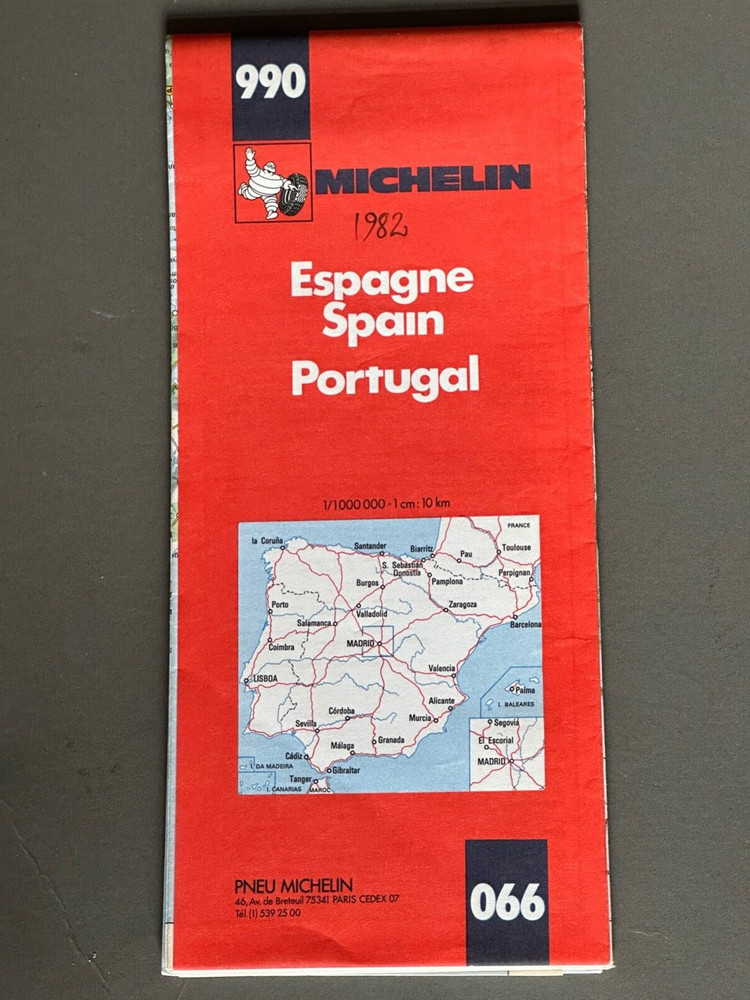 Michelin Map, Spain & Portugal, Sheet 990, 1982