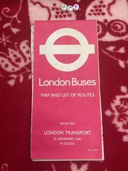 London Buses Fold Out Vintage Map & List Of Routes London Transport 1974