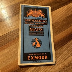 EXMOOR Bartholomew Revised Contoured Half Inch Map No 3 Paper