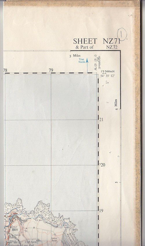 Ordnance Survey 1:25,000 First Series Map Sheet NZ 71 Loftus