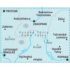 Slovakia Poland Tatra, Hohe, Westliche, Belaer Kompass map 2100 hiking cycling