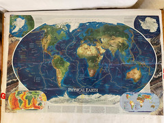National Geographic :- Millennium In Maps Physical Earth 2 Side Poster May 1998