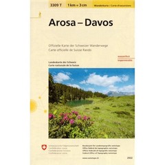Switzerland Arosa Davos map 3309T hiking, walking, topographic 1:50K