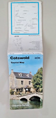 Cotswold OS Ordnance Survey Tourist Map, 1983 One inch To Mile Folding Paper