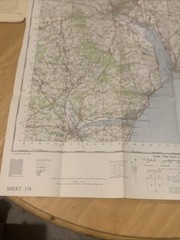 Ordnance Survey One Inch Map Sheet 176 Exeter 1960 Seventh Series OS Devon