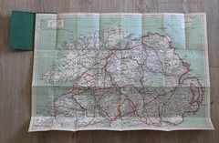 Bacon’s Motoring & Cycling Road Map NORTH IRELAND Colour Cloth Fold Out Dublin